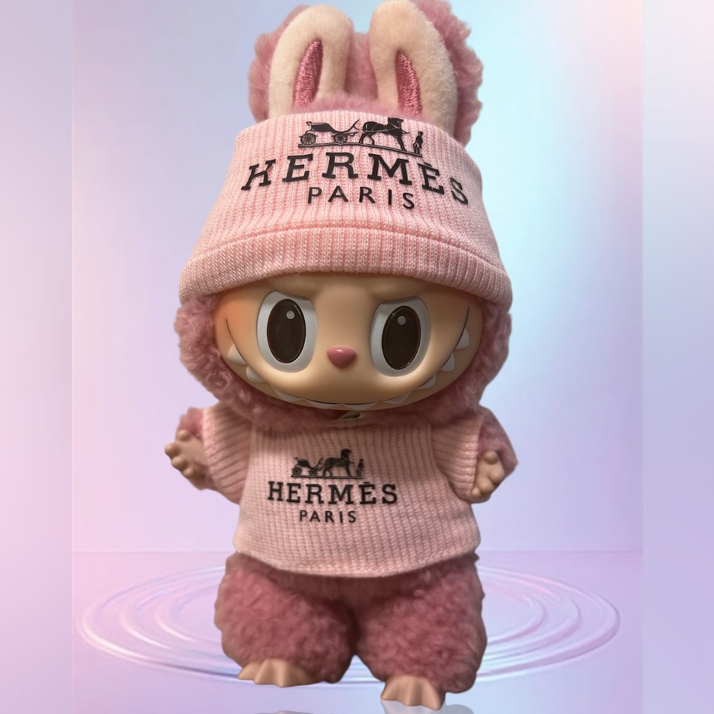 Pink with Beanie labubu outfit ( Doll is not included )